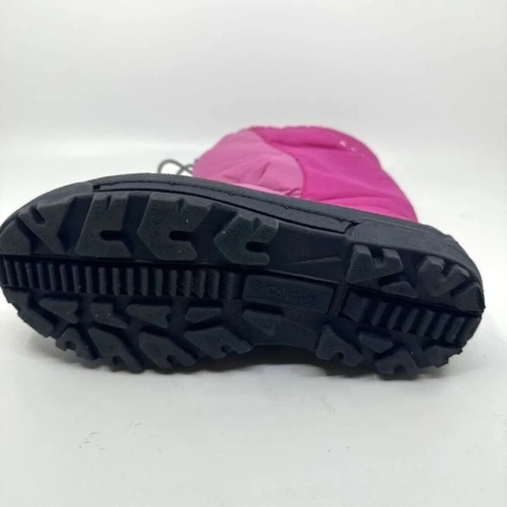 Columbia Moonridge II Snow Boots Kids Size 4 Pink Black Waterproof YY1193 Good‎